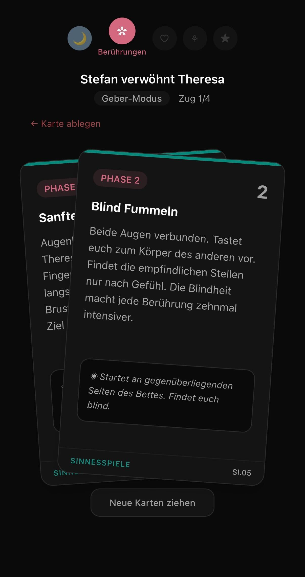 Crescendo Kartenauswahl
